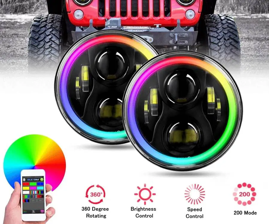 #35 best gifts for jeep lovers: RGB headlights